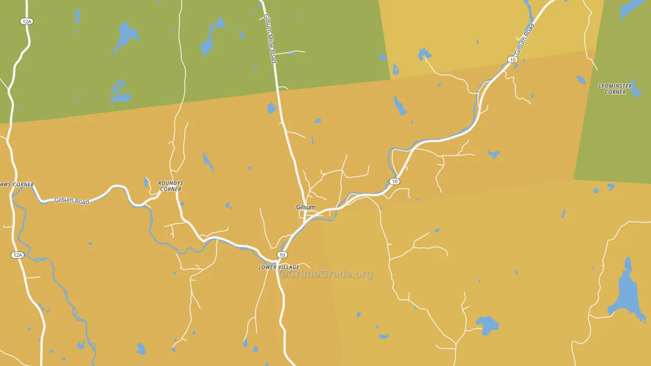 Gilsum, NH Map of Vandalism Rates