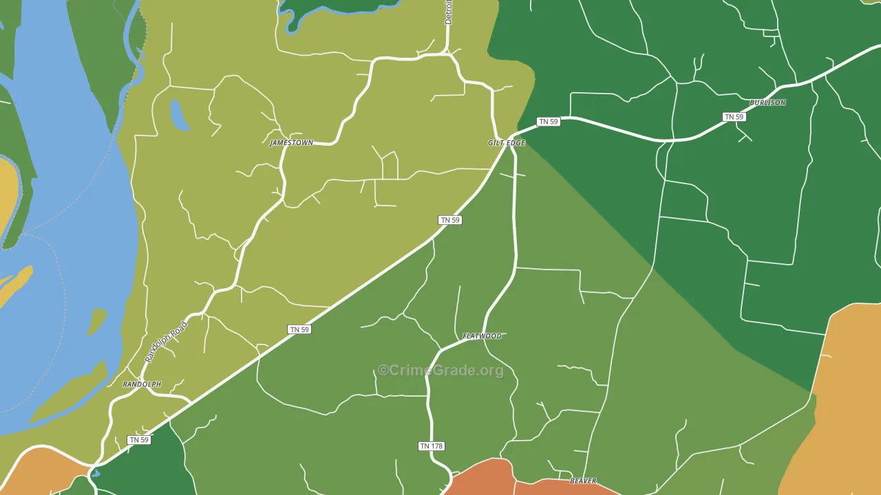 Gilt Edge, TN Map of Vandalism Rates