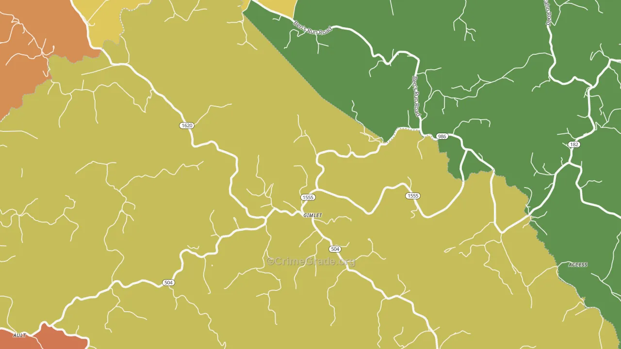 Gimlet, KY Map of Vandalism Rates