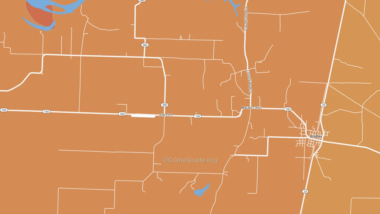 Gin City, AR Map of Vandalism Rates