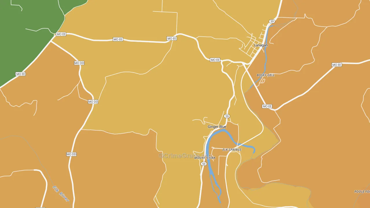 Ginger Blue, MO Map of Vandalism Rates