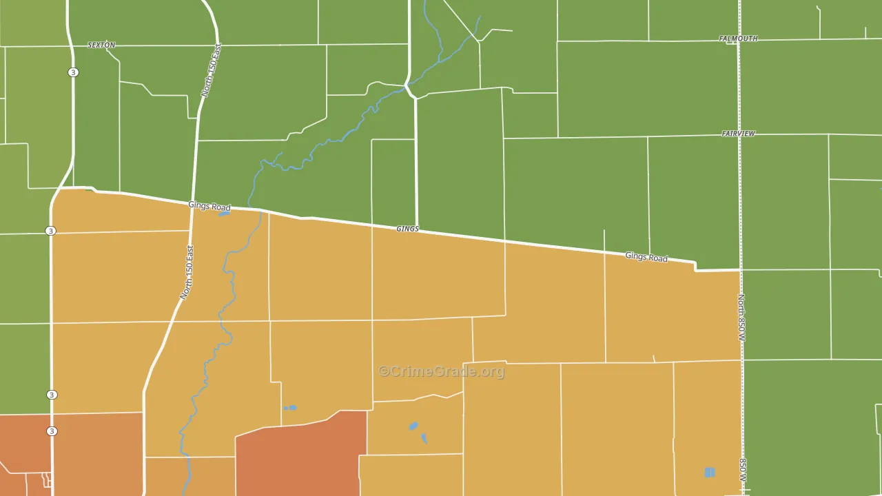 Gings, IN Map of Vandalism Rates