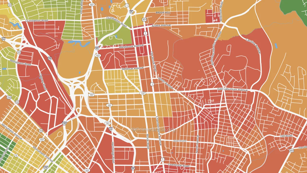 Ginter Park, Richmond, VA Map of Vandalism Rates