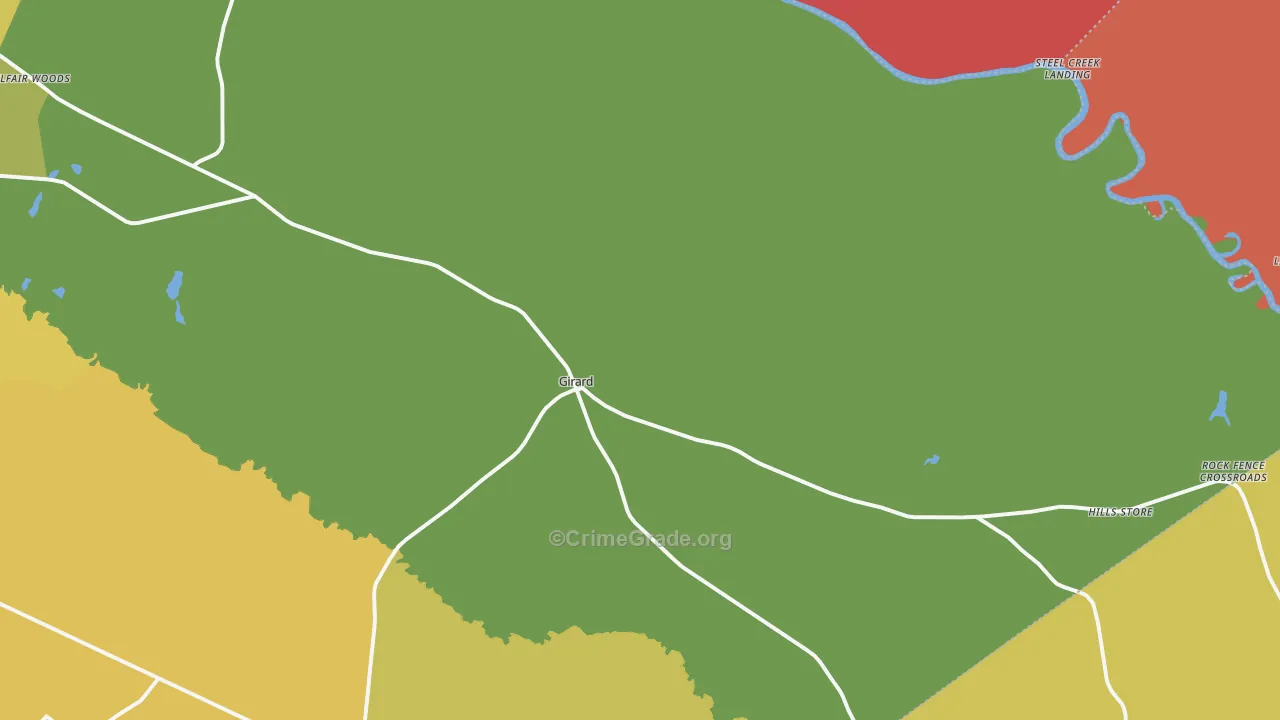 Girard, GA Map of Vandalism Rates