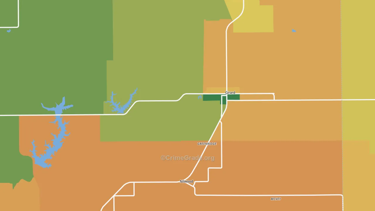 Girard, IL Map of Vandalism Rates