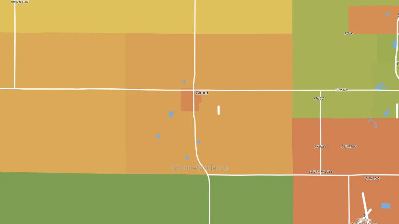 Girard, KS Map of Vandalism Rates