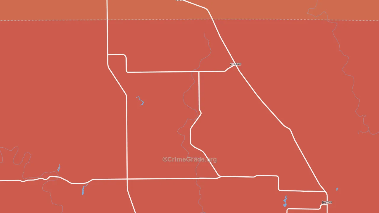 Girard, TX Map of Vandalism Rates