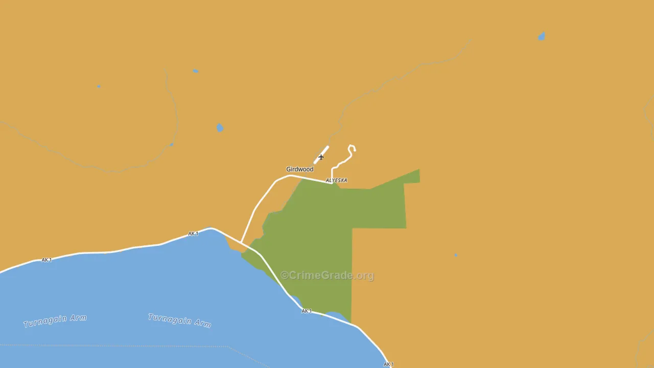 Girdwood, AK Map of Vandalism Rates
