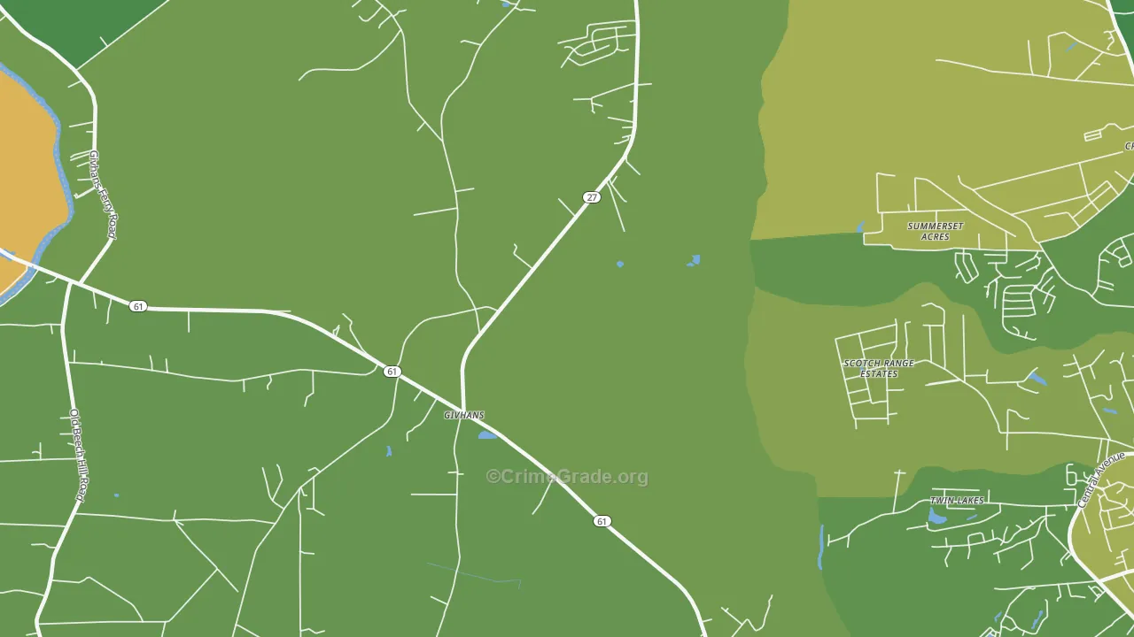 Givhans, SC Map of Vandalism Rates