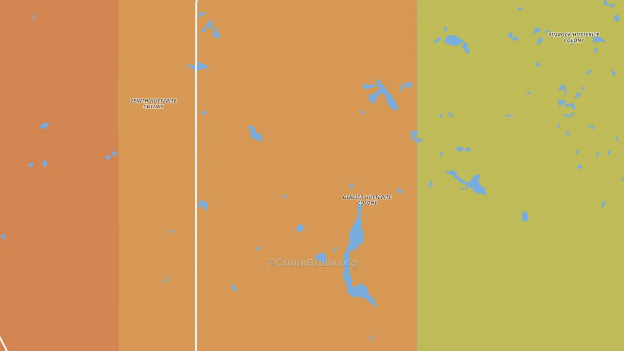 Glacier Colony, MT Map of Vandalism Rates