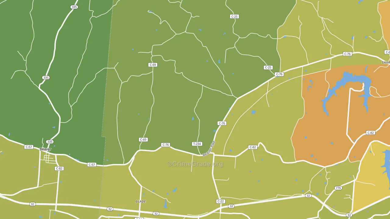 Glade, OH Map of Vandalism Rates