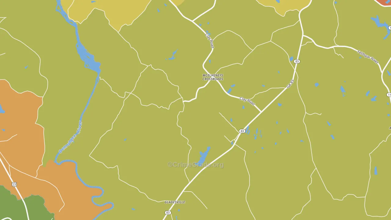 Gladesville, GA Map of Vandalism Rates