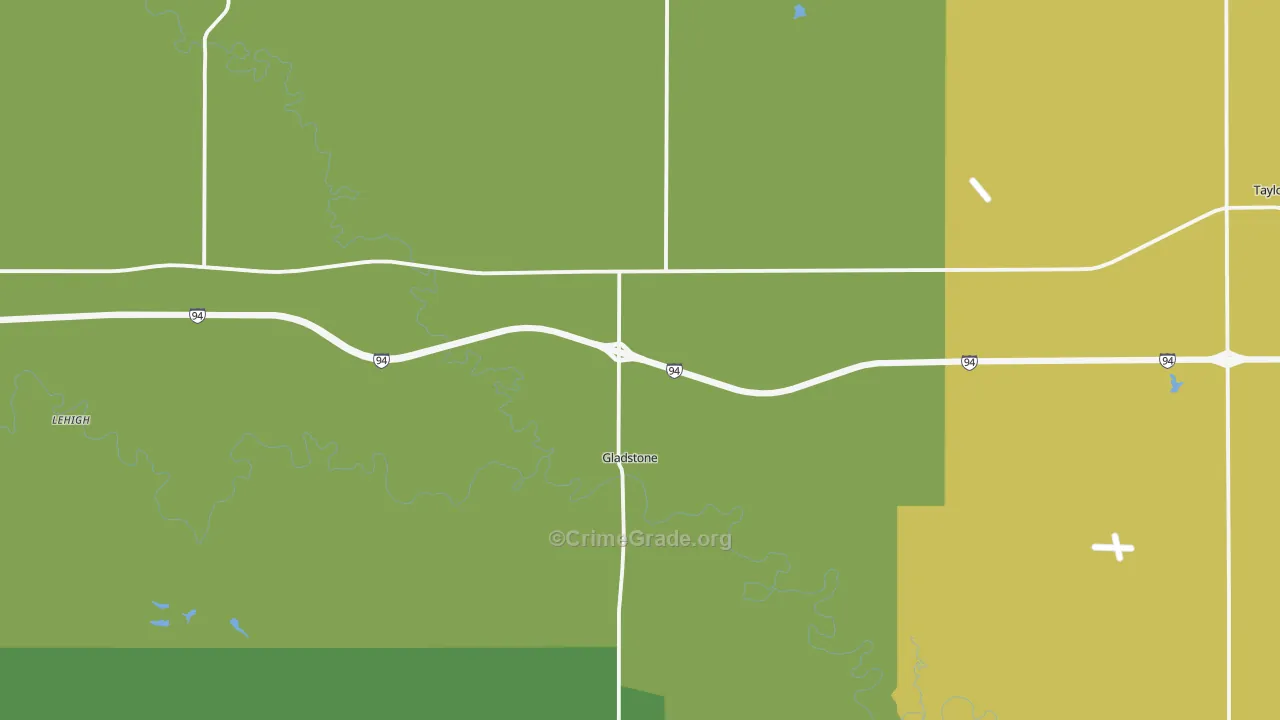 Gladstone, ND Map of Vandalism Rates