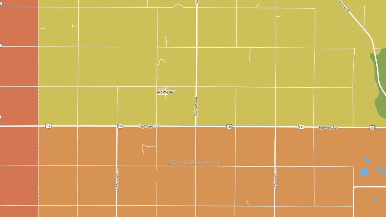 Gladstone, NE Map of Vandalism Rates