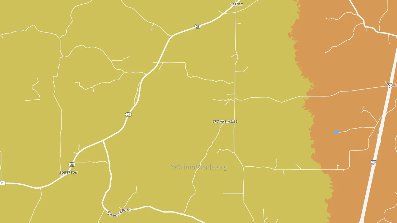 Glancy, MS Map of Vandalism Rates