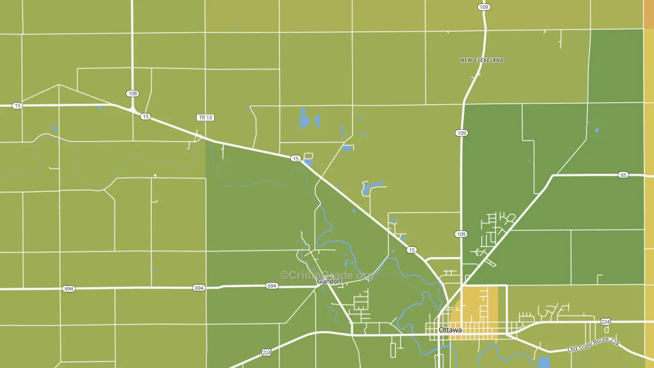 Glandorf, OH Map of Vandalism Rates