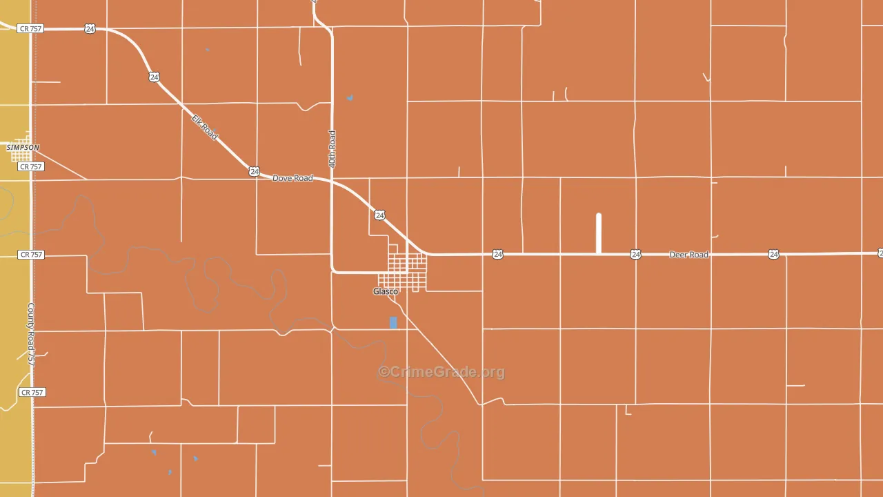 Glasco, KS Map of Vandalism Rates