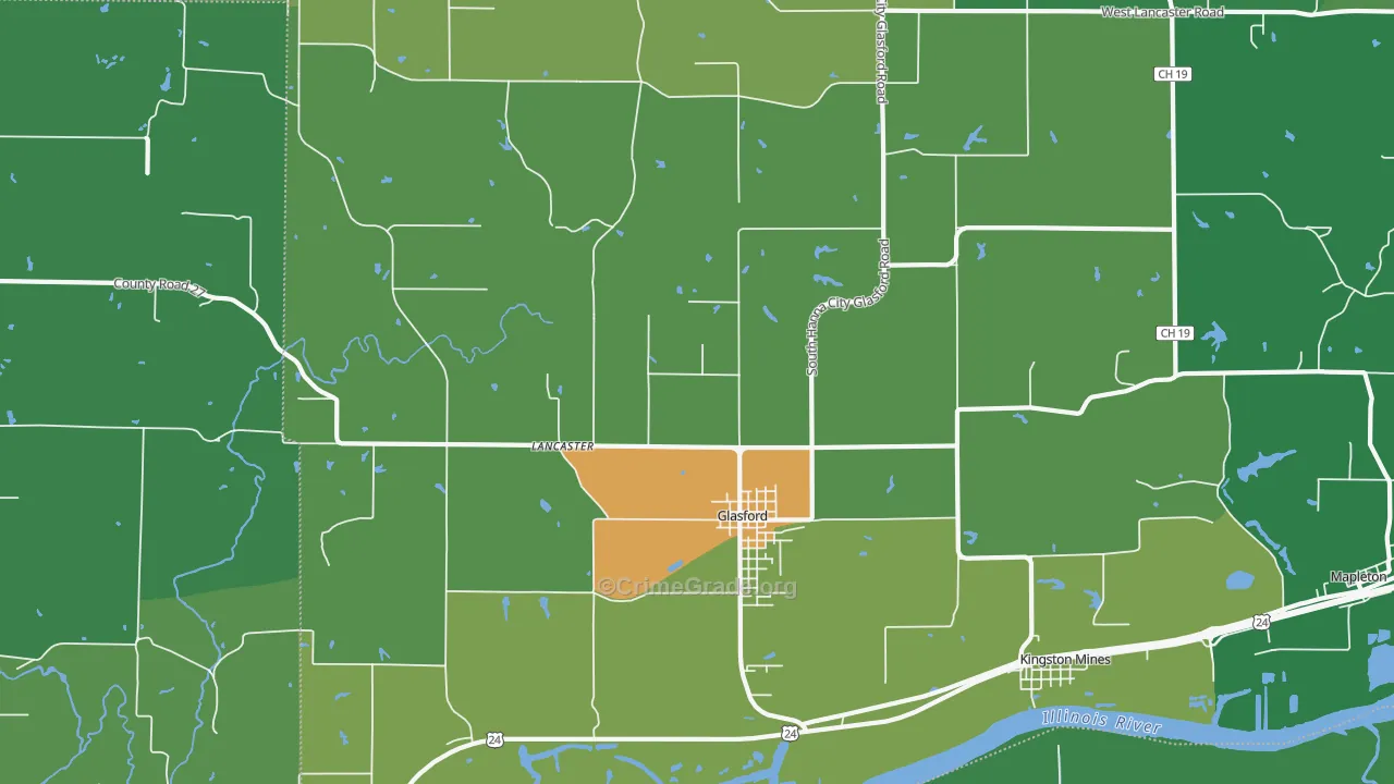 Glasford, IL Map of Vandalism Rates