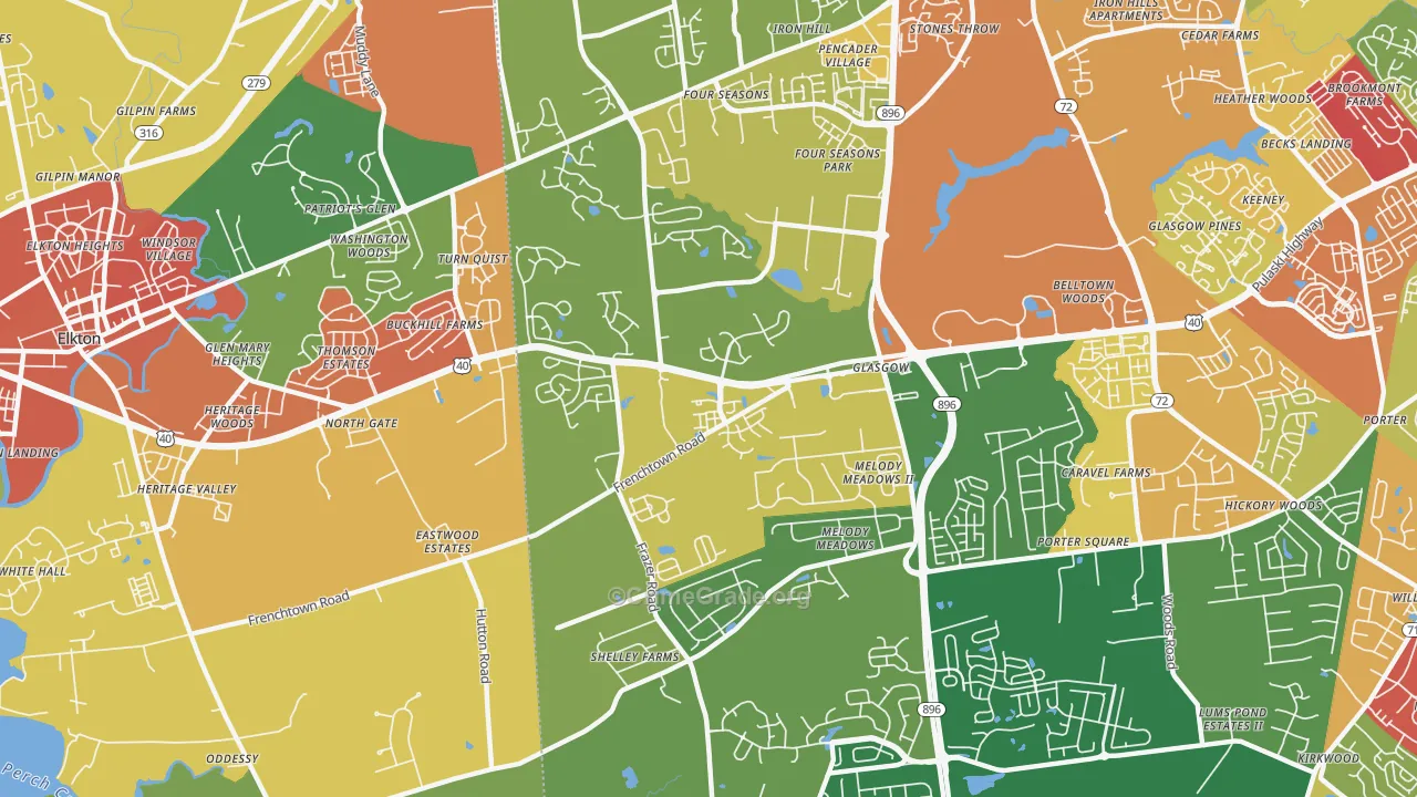 Glasgow, DE Map of Vandalism Rates