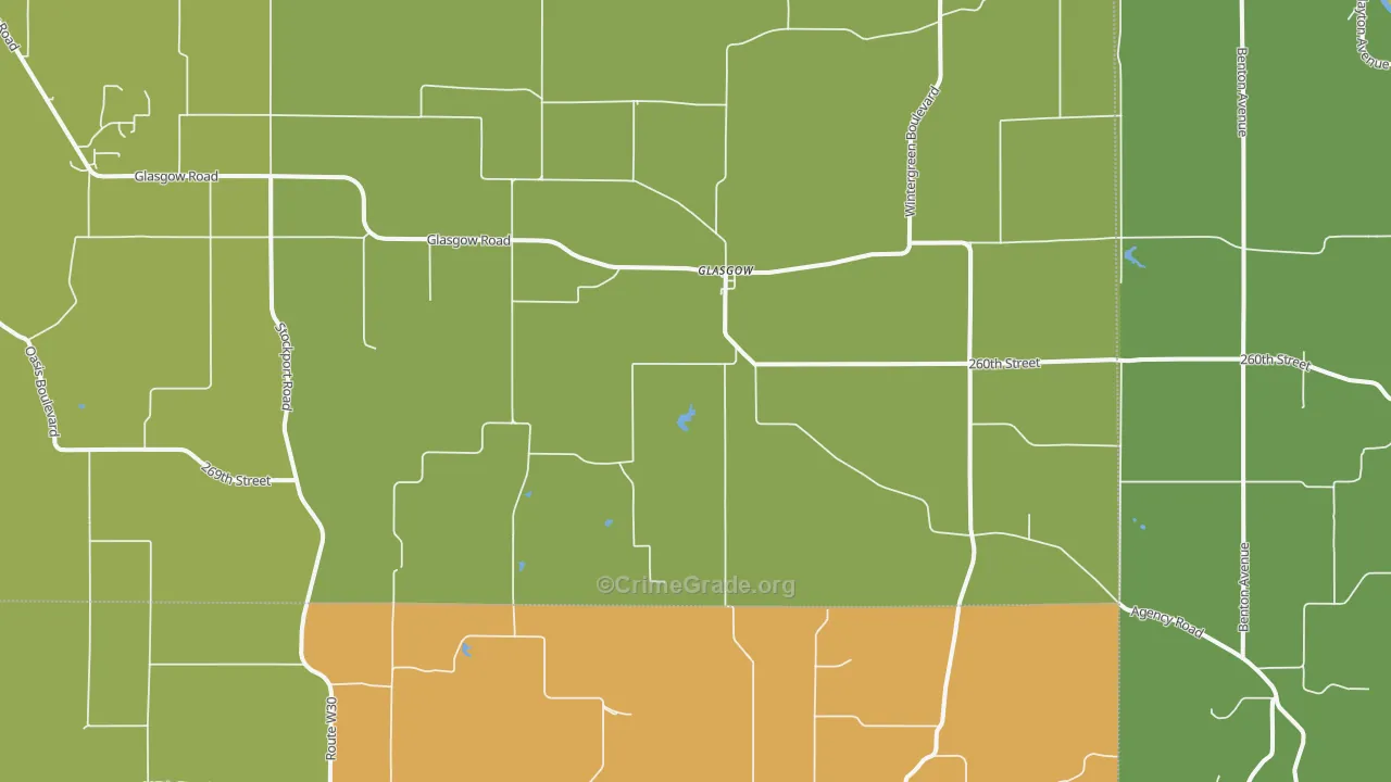 Glasgow, IA Map of Vandalism Rates