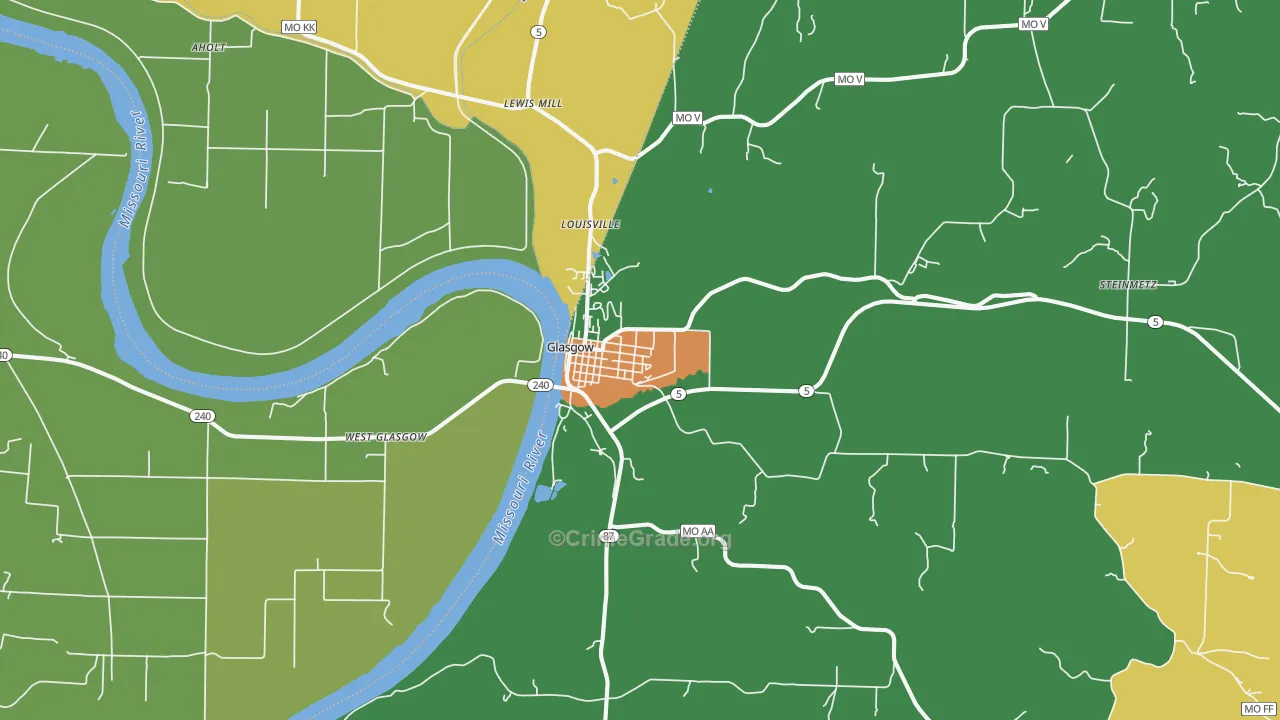 Glasgow, MO Map of Vandalism Rates