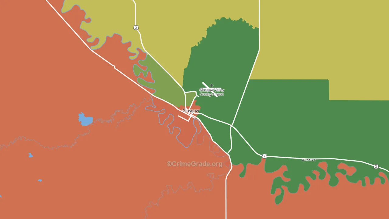 Glasgow, MT Map of Vandalism Rates