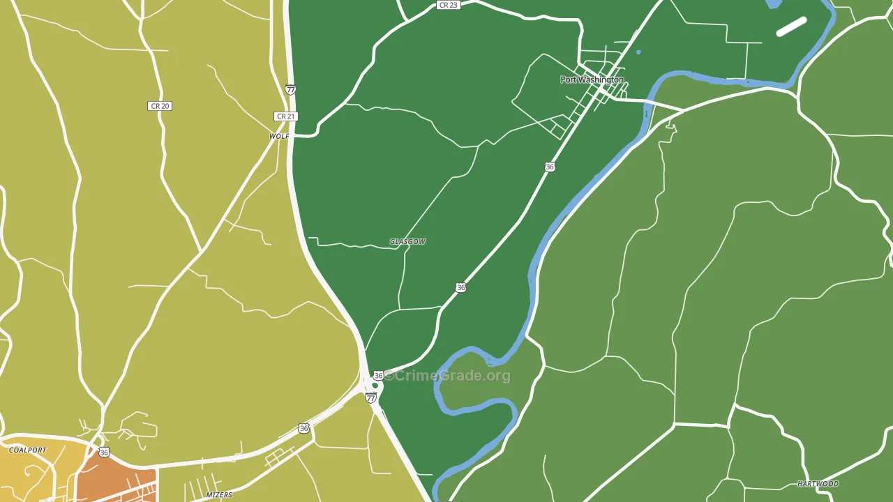 Glasgow, OH Map of Vandalism Rates