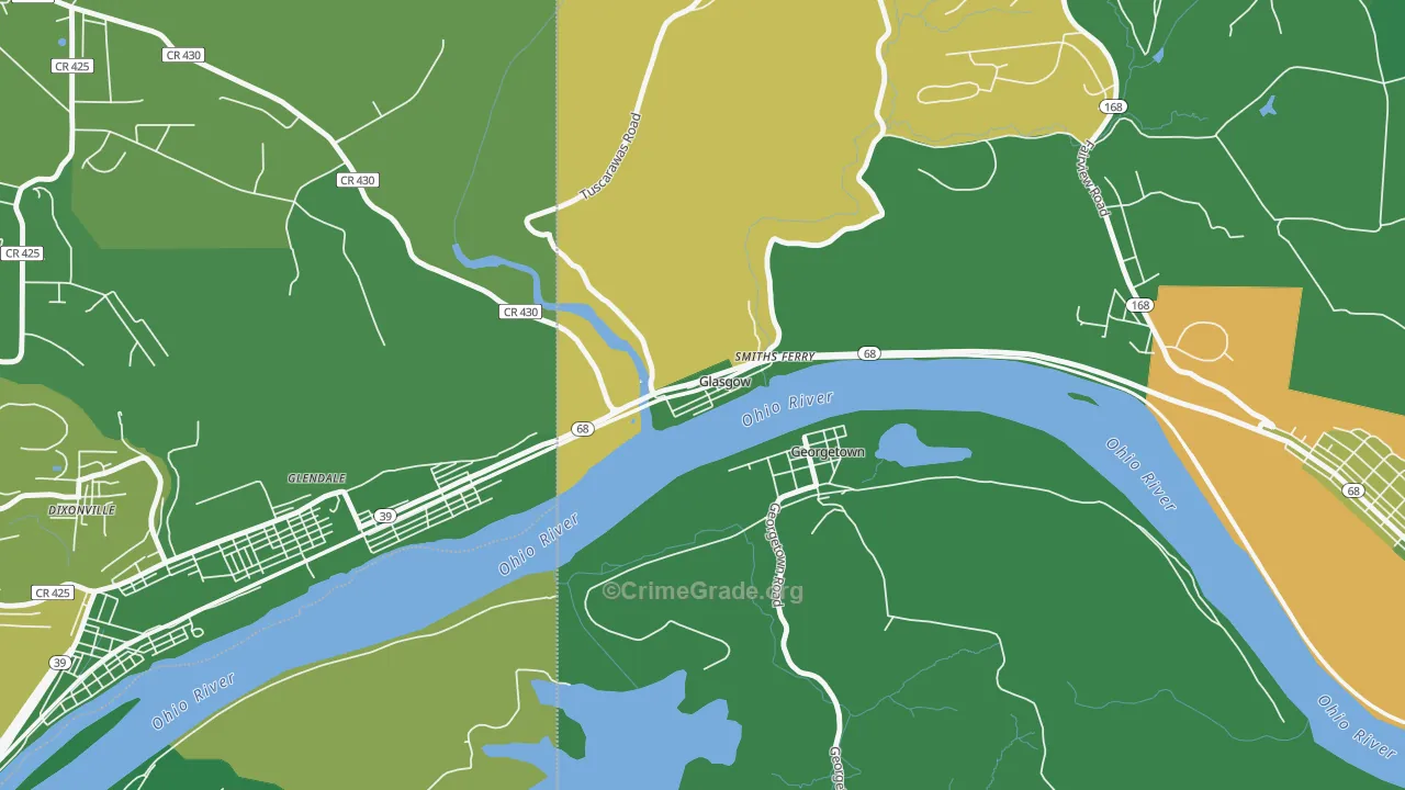 Glasgow, PA Map of Vandalism Rates