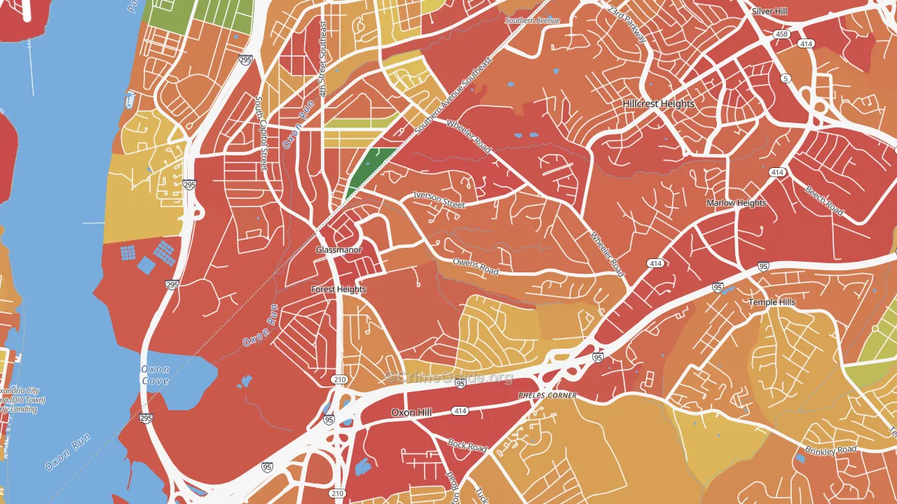 Glassmanor, MD Map of Vandalism Rates