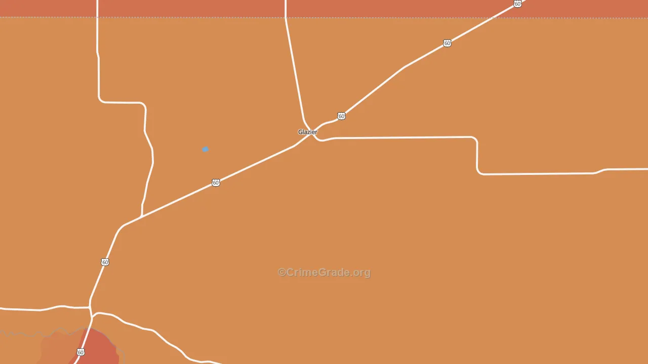 Glazier, TX Map of Vandalism Rates