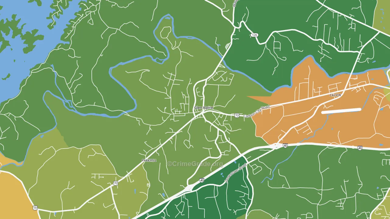 Glen Alpine, NC Map of Vandalism Rates
