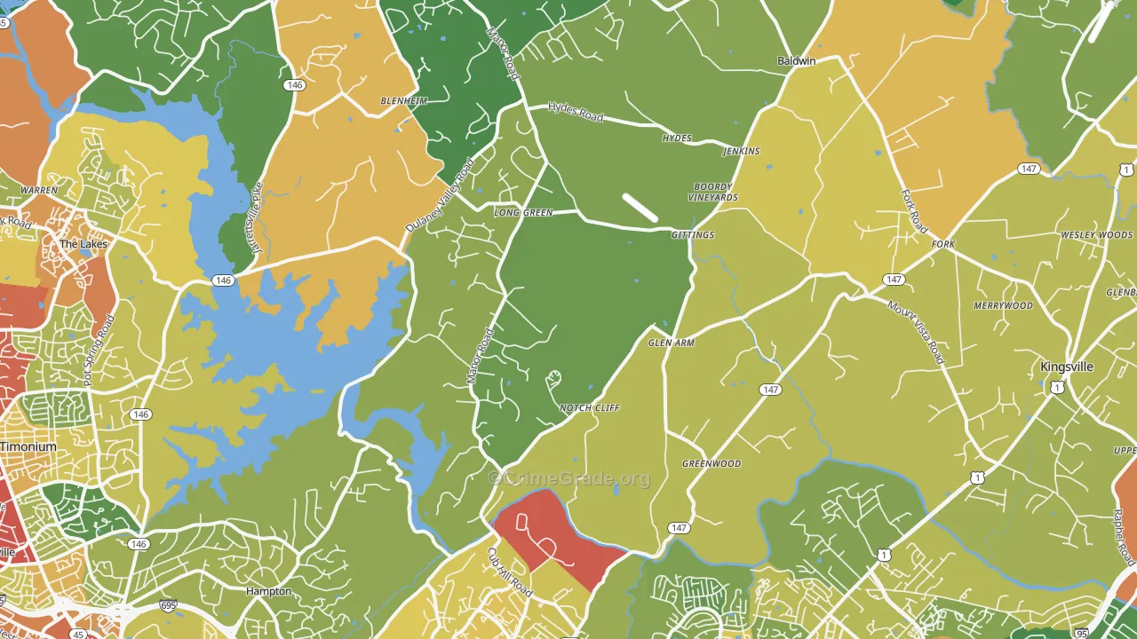 Glen Arm, MD Map of Vandalism Rates