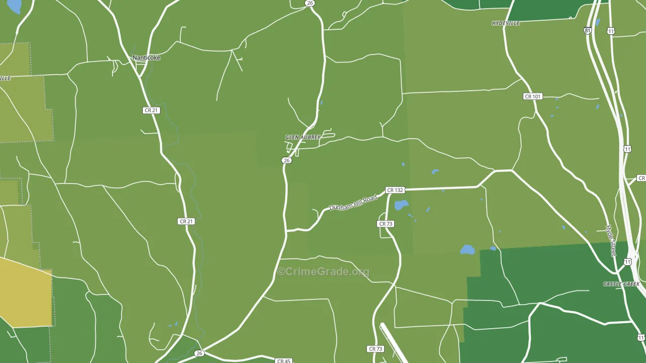 Glen Aubrey, NY Map of Vandalism Rates