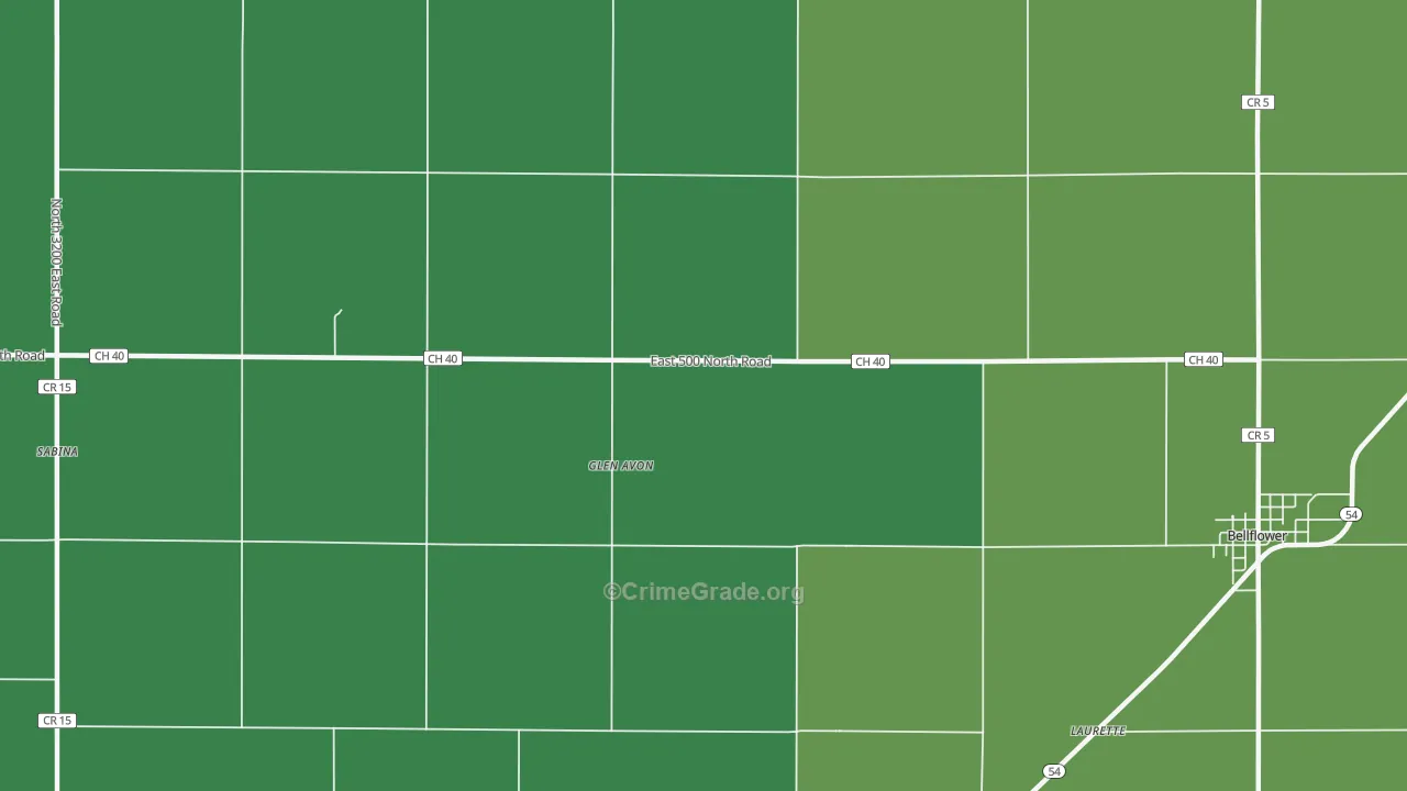 Glen Avon, IL Map of Vandalism Rates