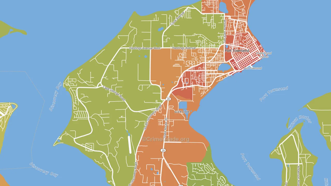 Glen Cove, WA Map of Vandalism Rates