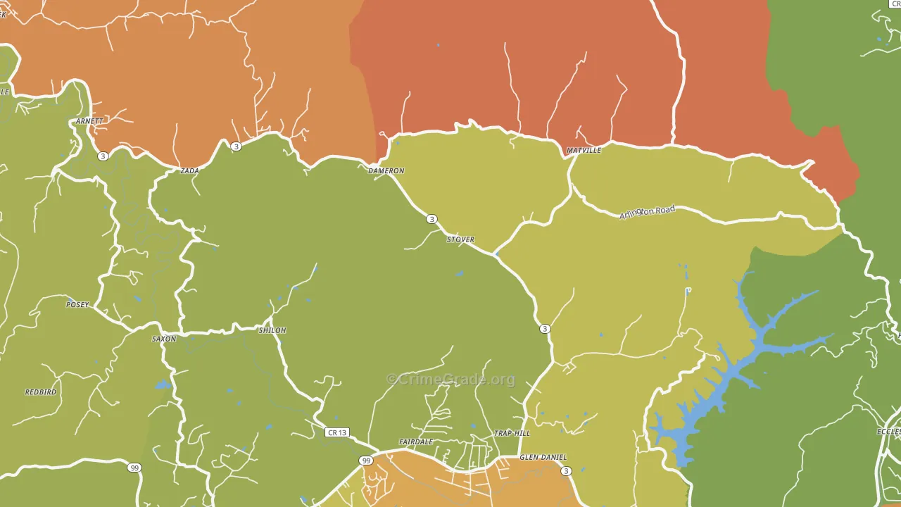 Glen Daniel, WV Map of Vandalism Rates