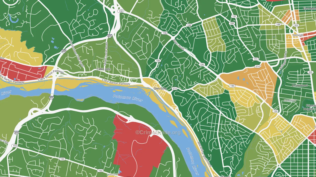 Glen Echo, MD Map of Vandalism Rates