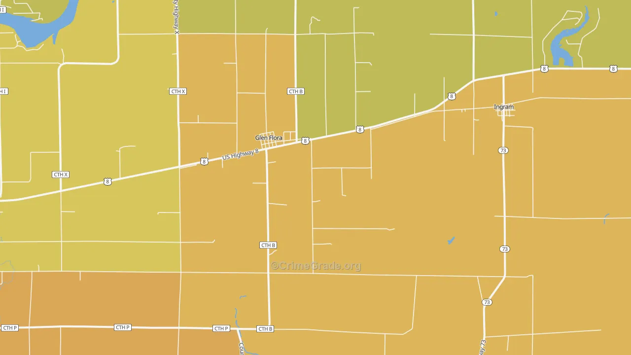 Glen Flora, WI Map of Vandalism Rates