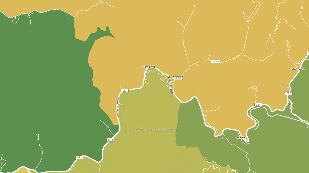 Glen Fork, WV Map of Vandalism Rates