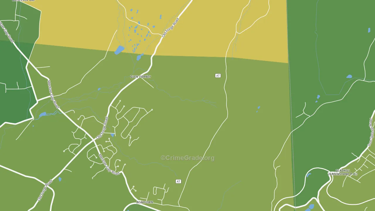 Glen Forney, PA Map of Vandalism Rates