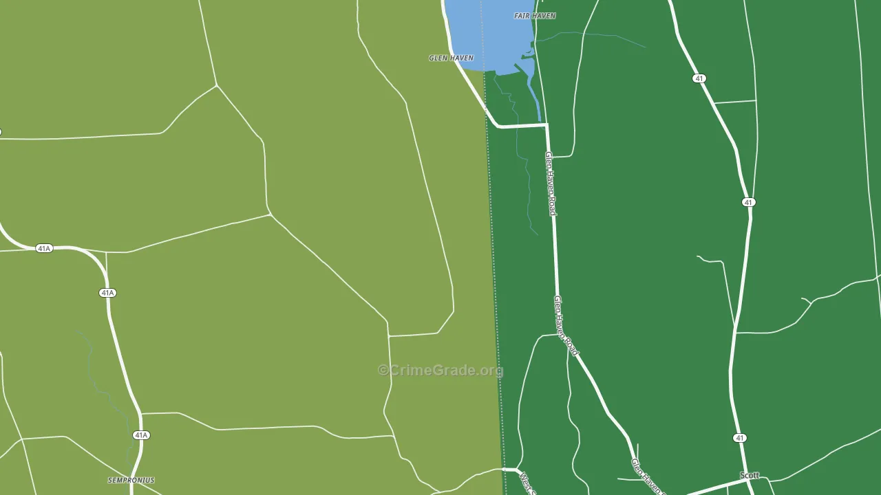 Glen Haven, NY Map of Vandalism Rates