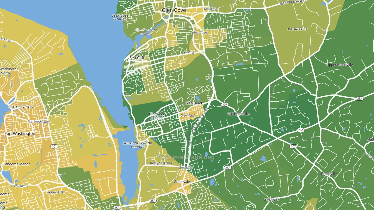 Glen Head, NY Map of Vandalism Rates