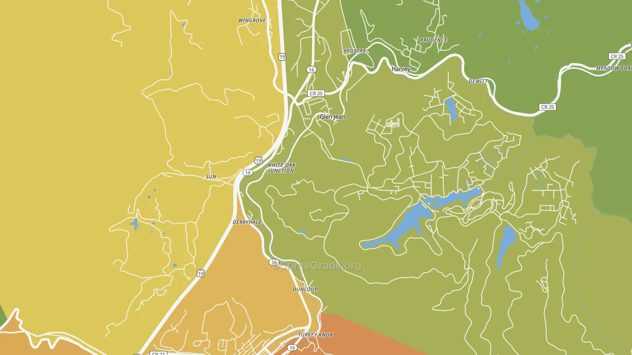 Glen Jean, WV Map of Vandalism Rates