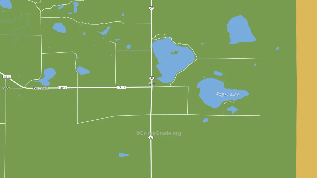 Glen, MN Map of Vandalism Rates