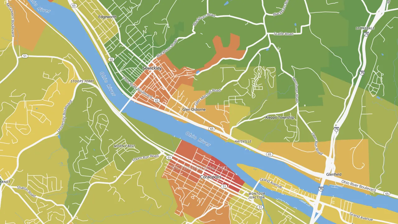 Glen Osborne, PA Map of Vandalism Rates
