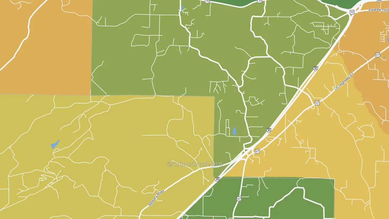 Glen Rose, AR Map of Vandalism Rates