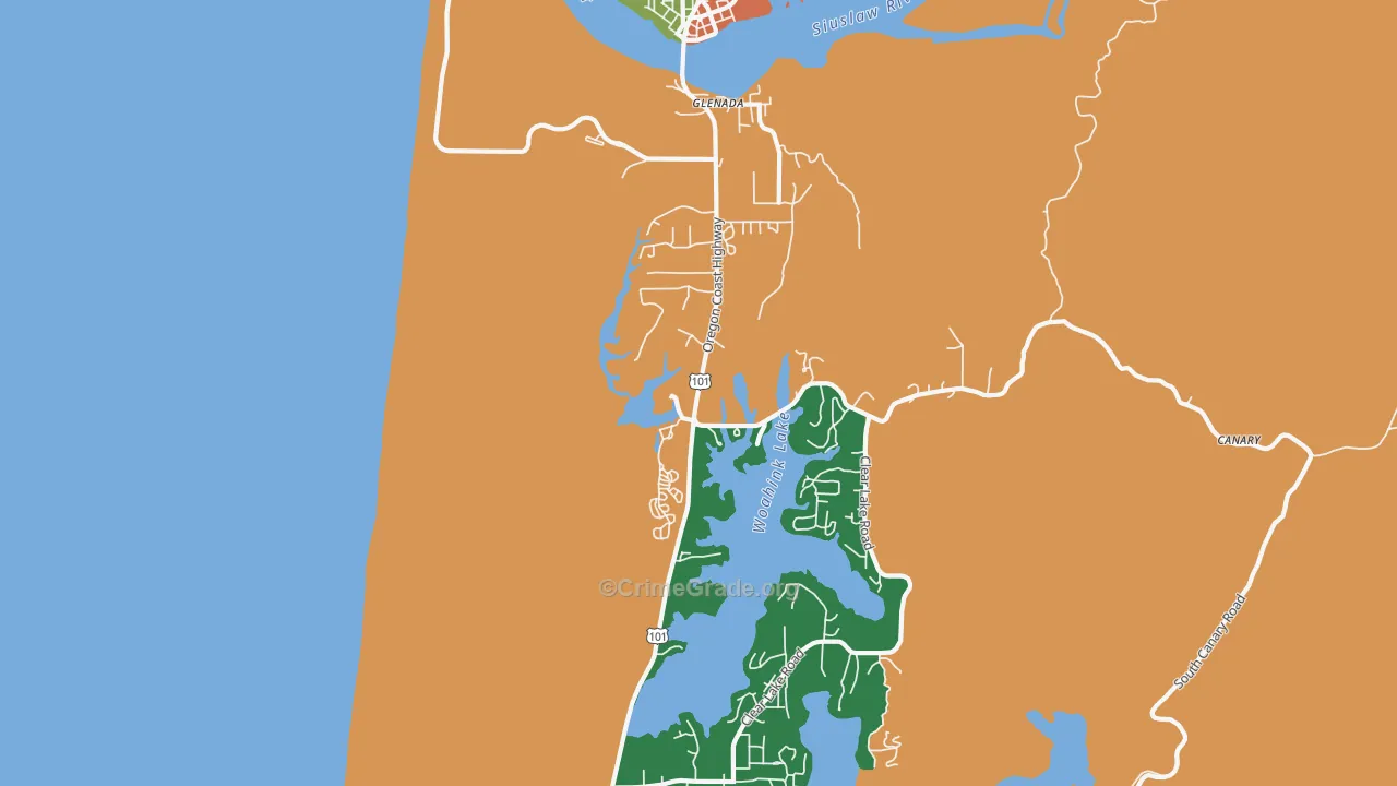 Glenada, OR Map of Vandalism Rates