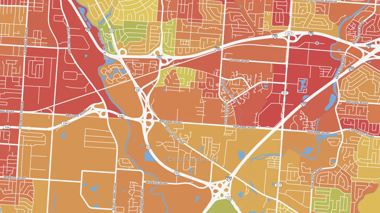 Glenbrook, Columbus, OH Map of Vandalism Rates