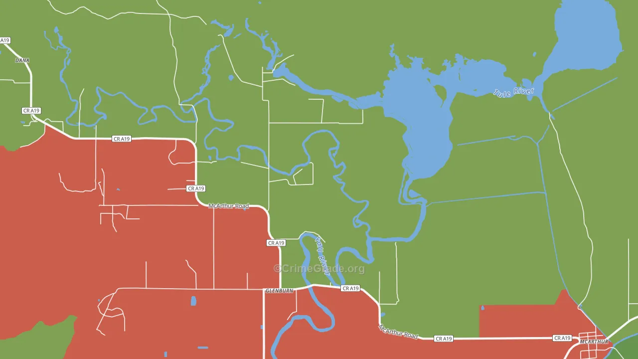 Glenburn, CA Map of Vandalism Rates