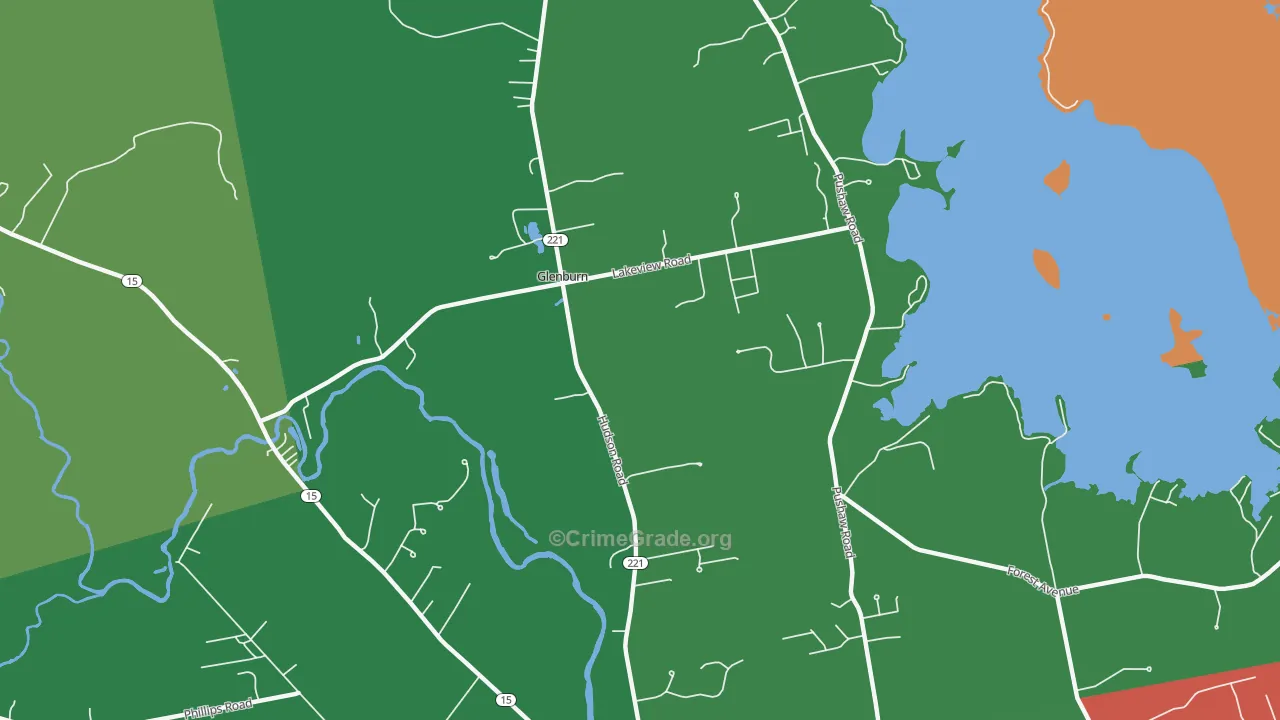 Glenburn Center, ME Map of Vandalism Rates
